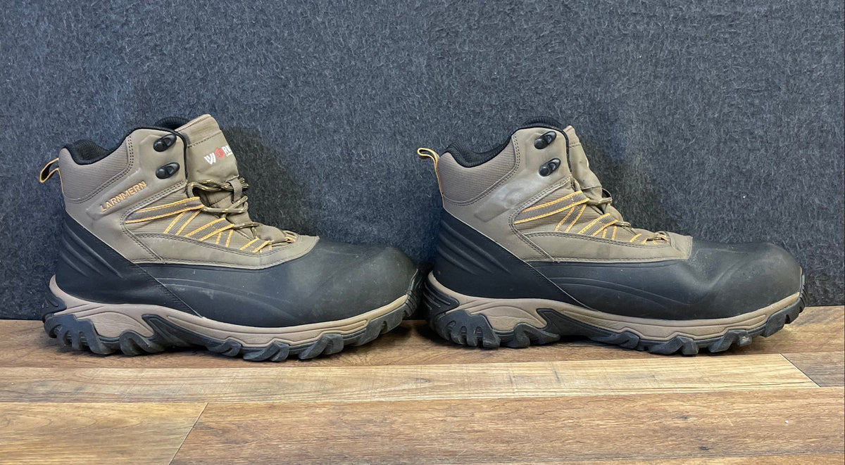 Larnmern Steel Toe Puncture Resistant Safety Work Boots Brown Men's Size 11.5