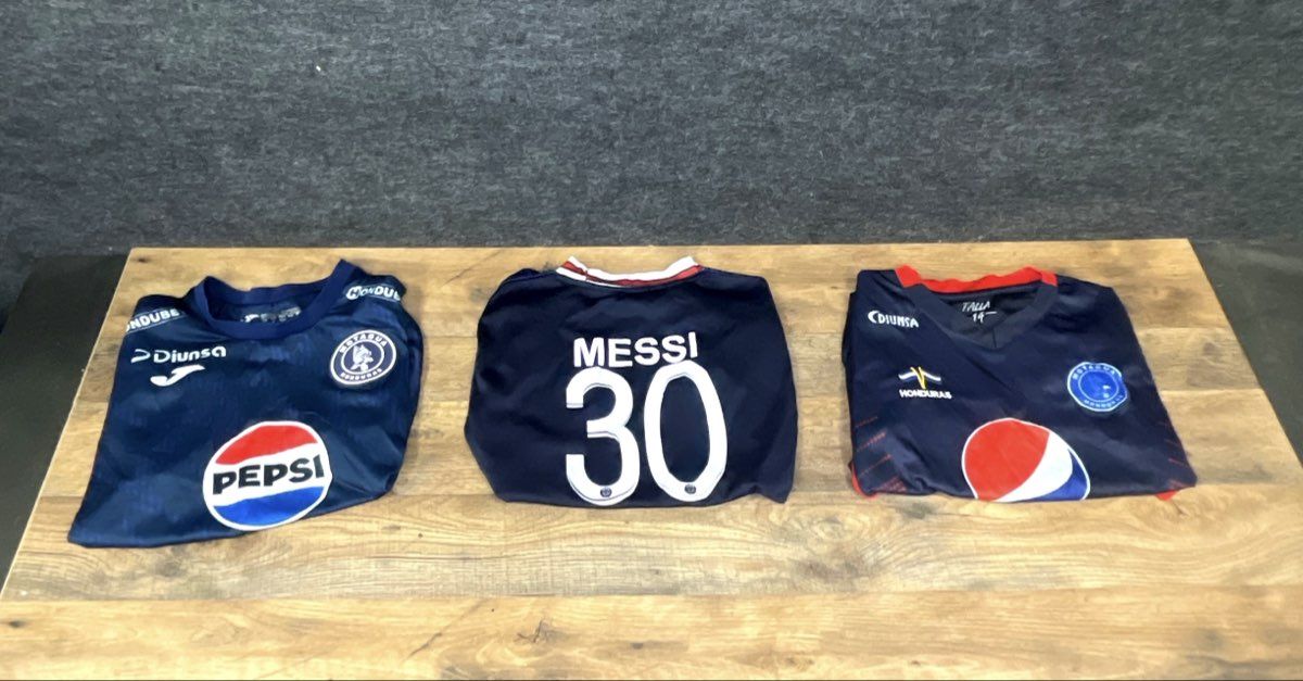 Nike Jordan PSG Messi 30 Joma FC Motagua Honduras Soccer Jersey Lot Kids Sz 14