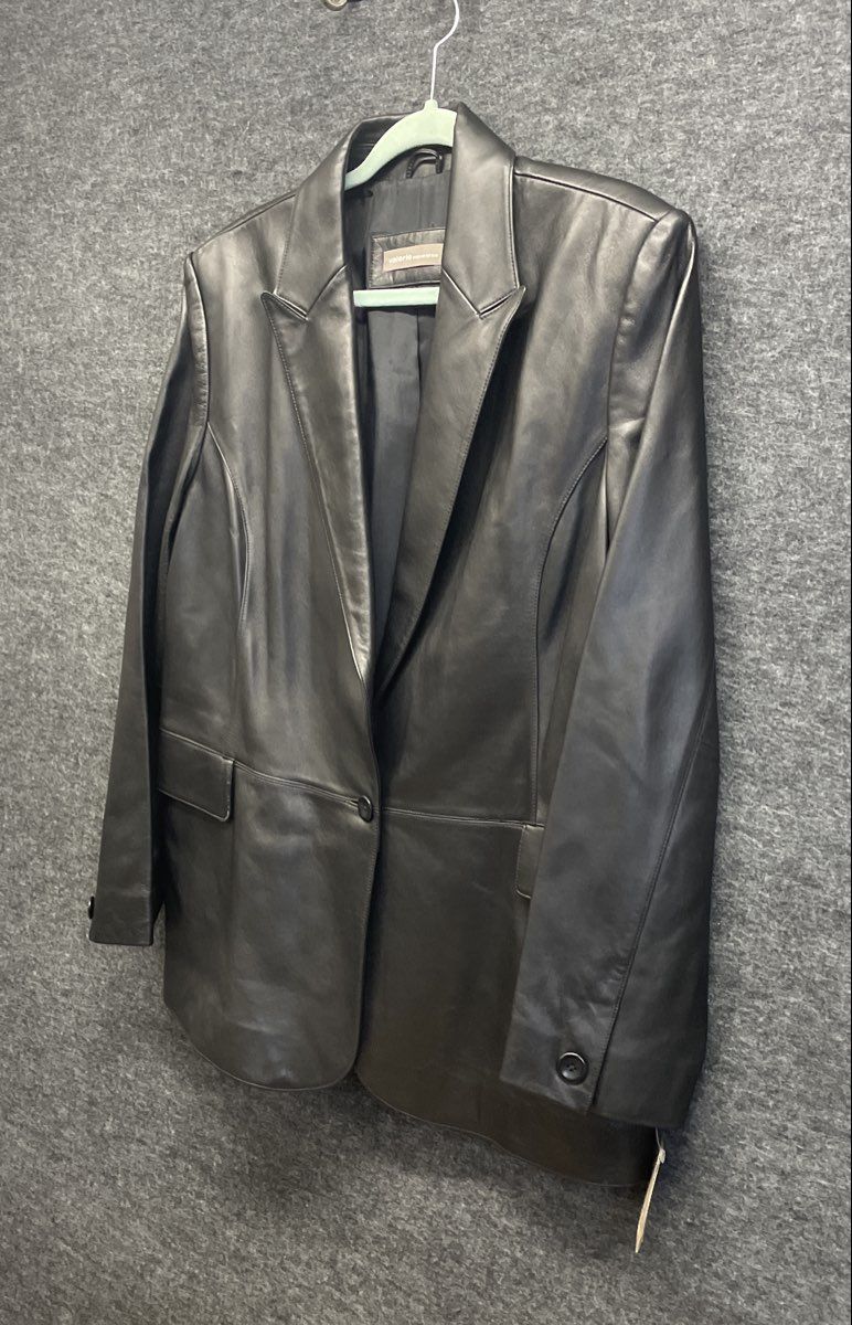 Valerie Separates Women's Black Leather Blazer Jacket Y2K Vintage NWT Size XL