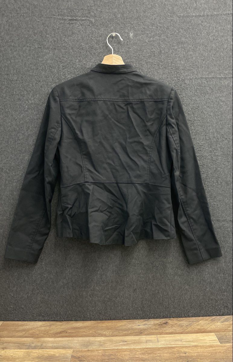 White House Black Market Women's Black Military Style Crest Button Jacket Size 8