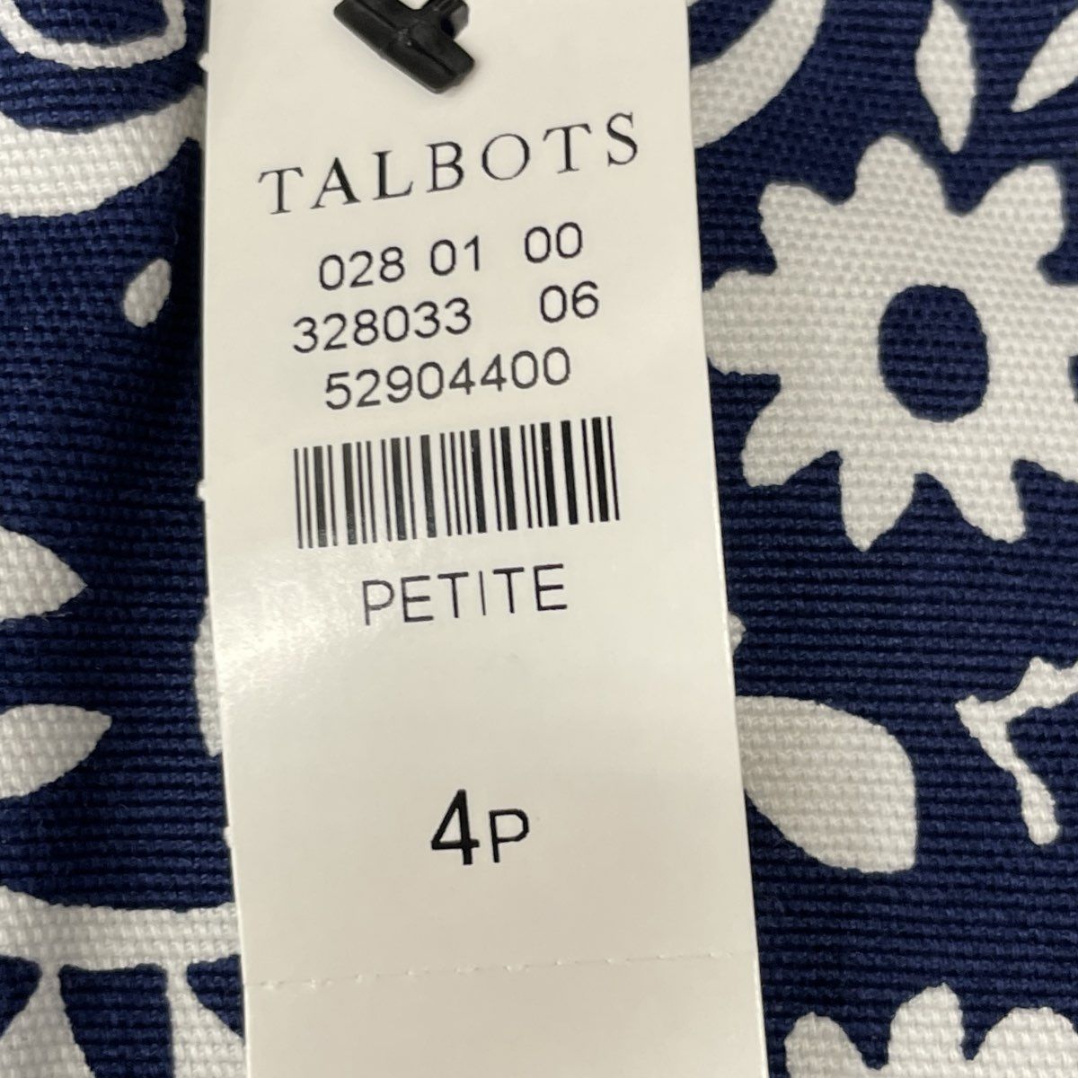 Talbots Women's Petite Floral Skirt Navy Blue White NWT Size 4P