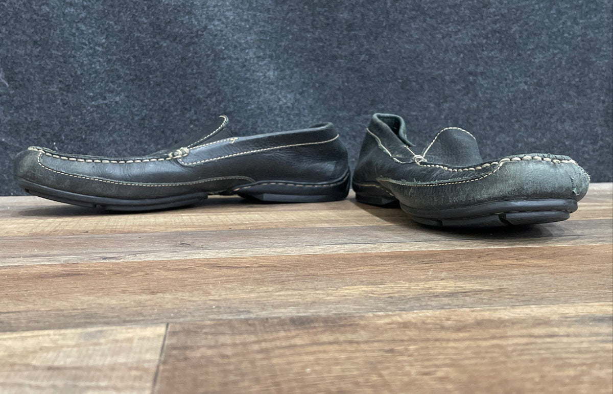 Clarks Unstructured Black Leather Slip On Loafers Men's Size 11.5M