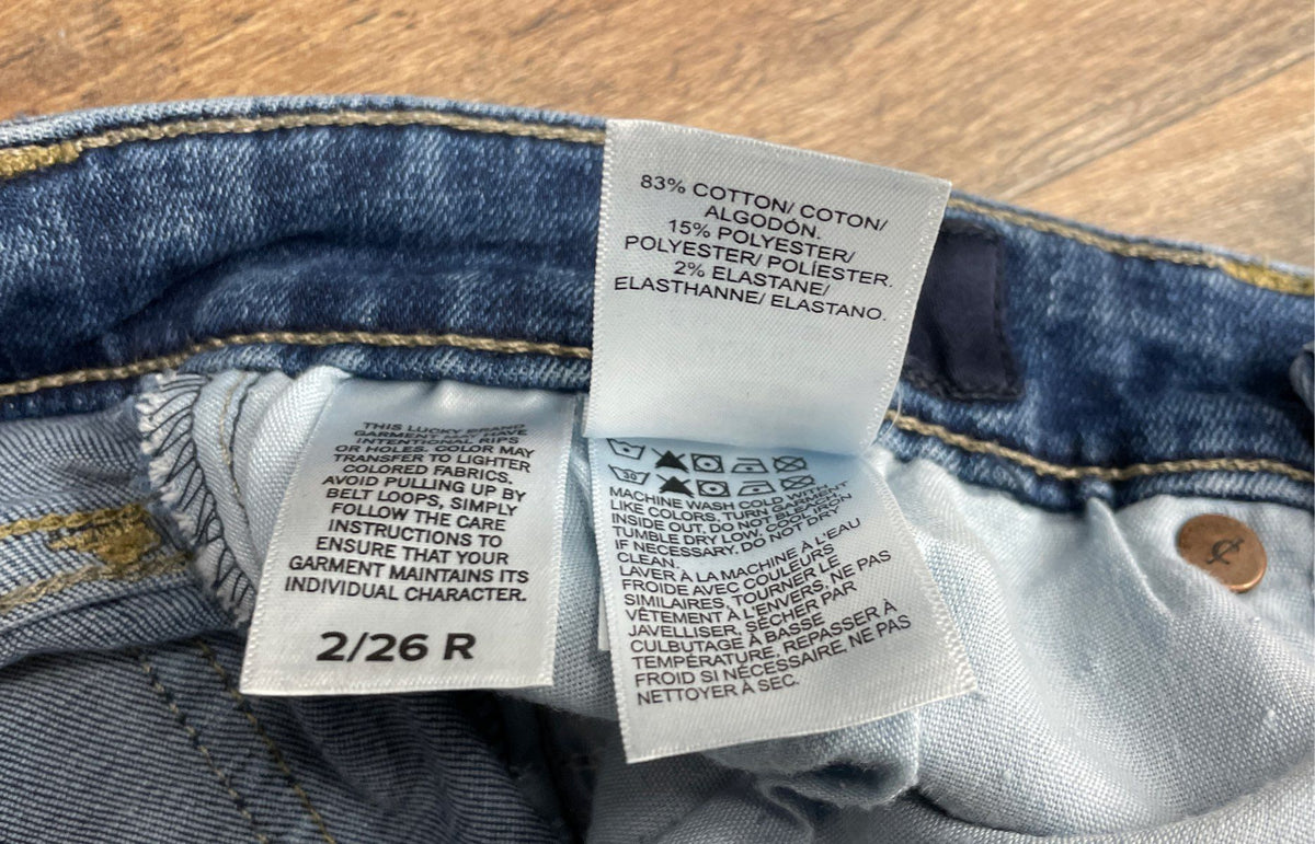Lucky Brand Women's Sweet Boot Blue Faded Denim Bootcut Jeans Sz 2/26 Regular