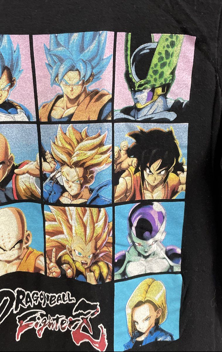 Dragon Ball FighterZ Men's Black Character Grid Graphic Cotton T-Shirt Sz S