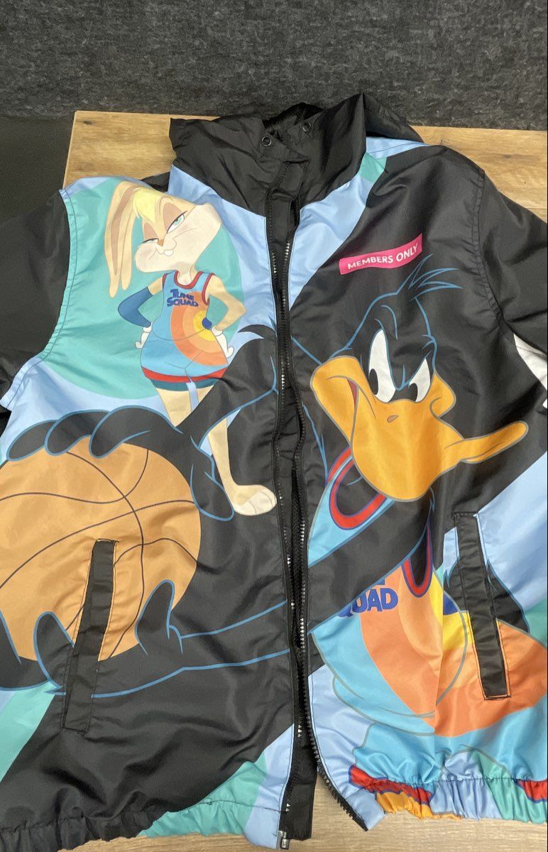 Members Only Space Jam A New Legacy Tune Squad Hooded Windbreaker Jacket Sz 2XL