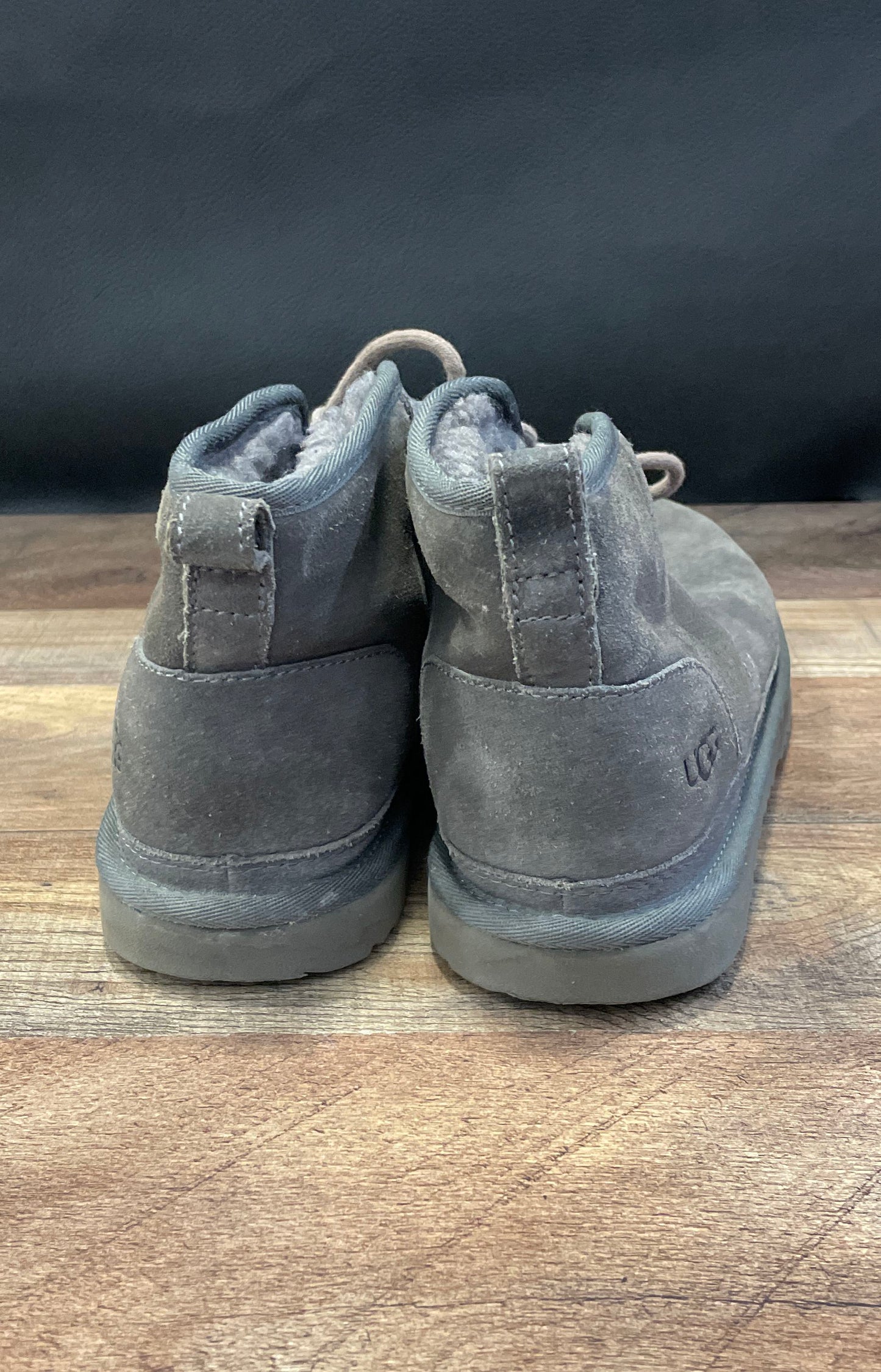 UGG Neumel Grey Suede Lace Up Ankle Boots Women's Size 6