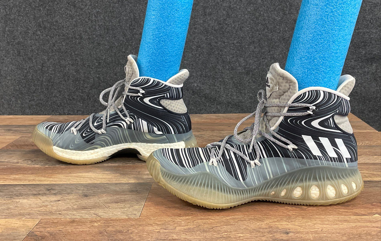 Adidas Crazy Explosive Black White Marbled Basketball Shoes Men's Size 13
