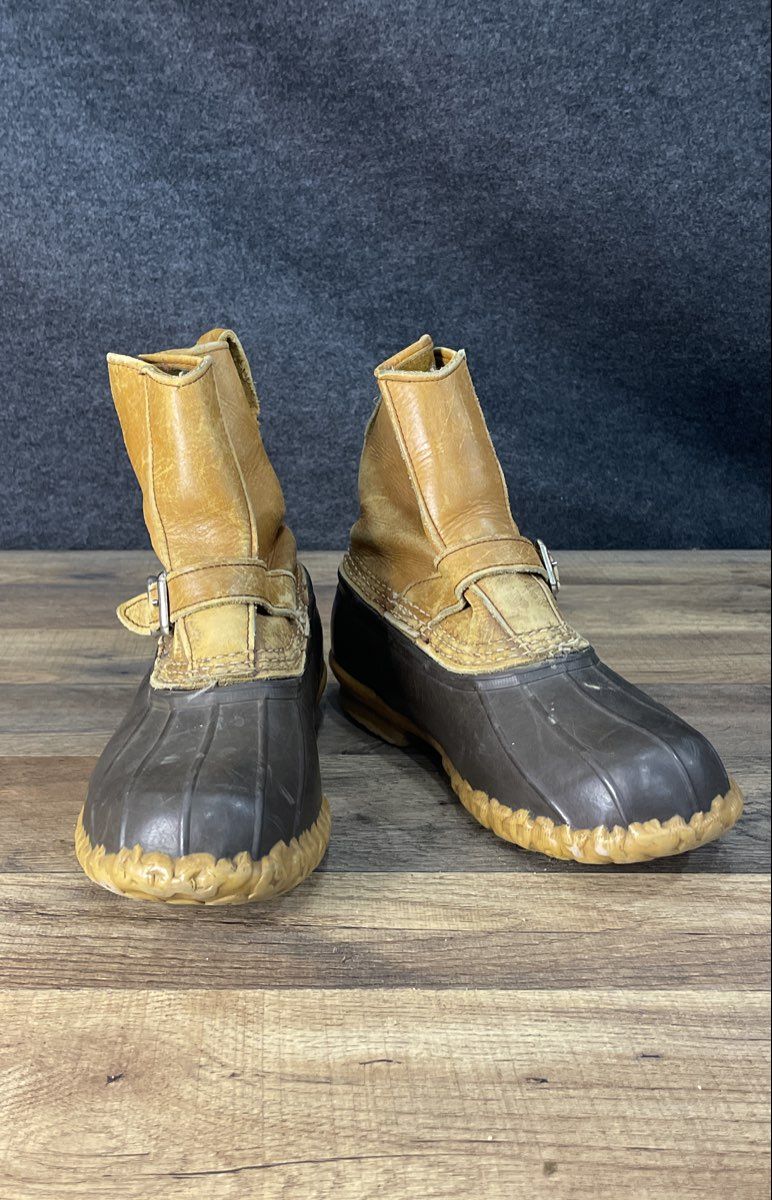 Vintage L.L. Bean Lounger Maine Hunting Shoe Duck Boots Brown Tan Size 9