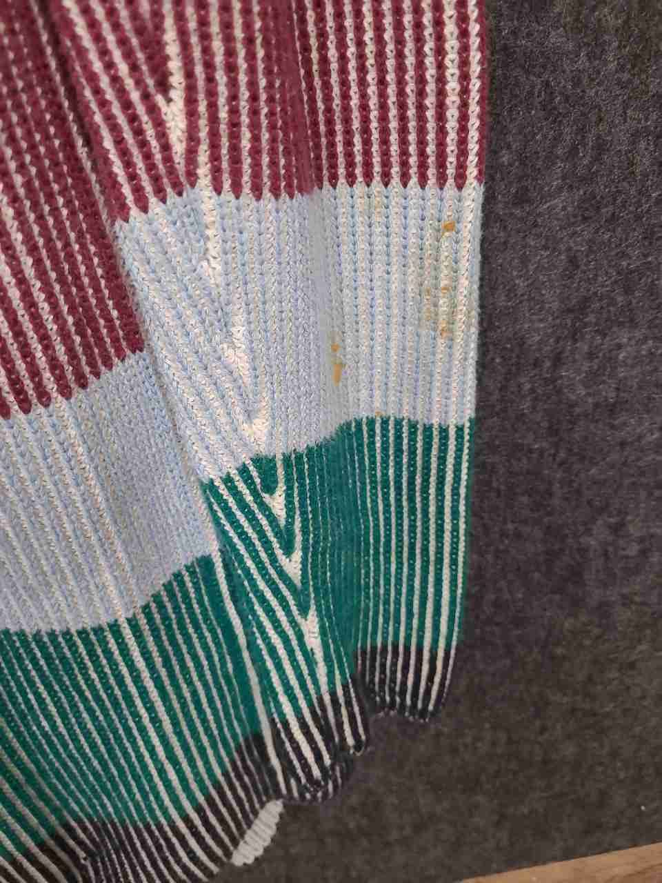 Lands' End Women's Drifter Cardigan Multicolor Striped Cotton Sz L Tall