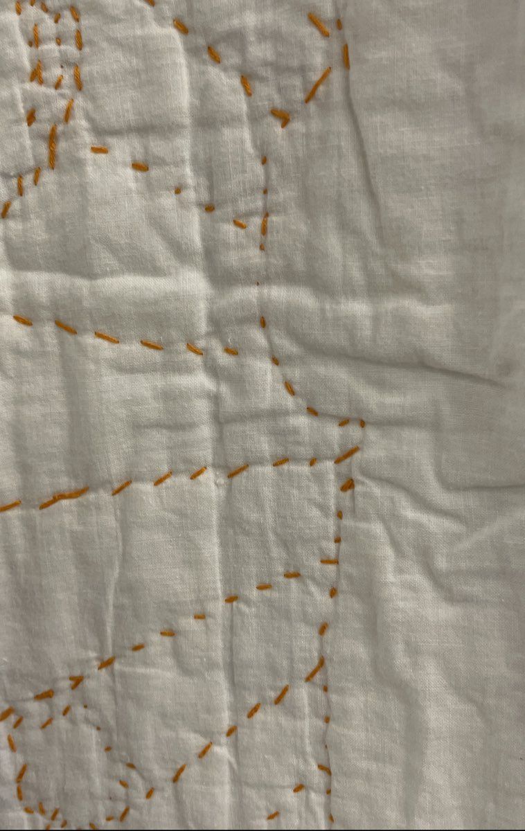 Hand Stitched Baby Quilt Kit Built Angel Cherub Butterflies Flowers Vintage