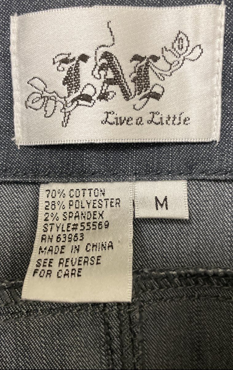 Live A Little Women's Gray Stretch Denim Jacket Button Front Flap Pockets Sz M