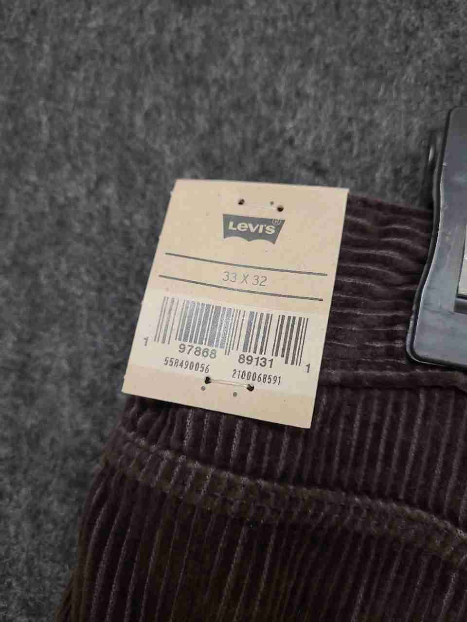 Levi's Men's 568 Loose Straight Carpenter Pants Brown Corduroy 33x32 NWT