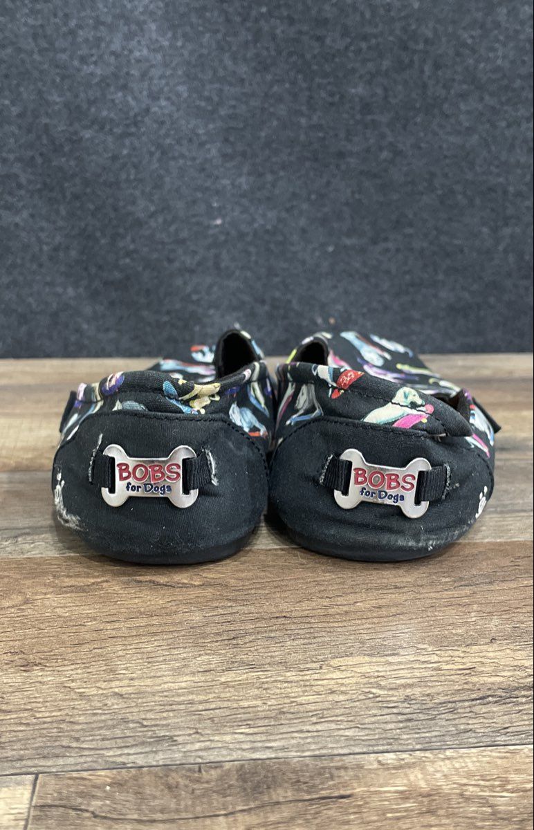 Skechers BOBS for Dogs Black Multi Skateboard Dog Slip-On Shoes Women's Size 11