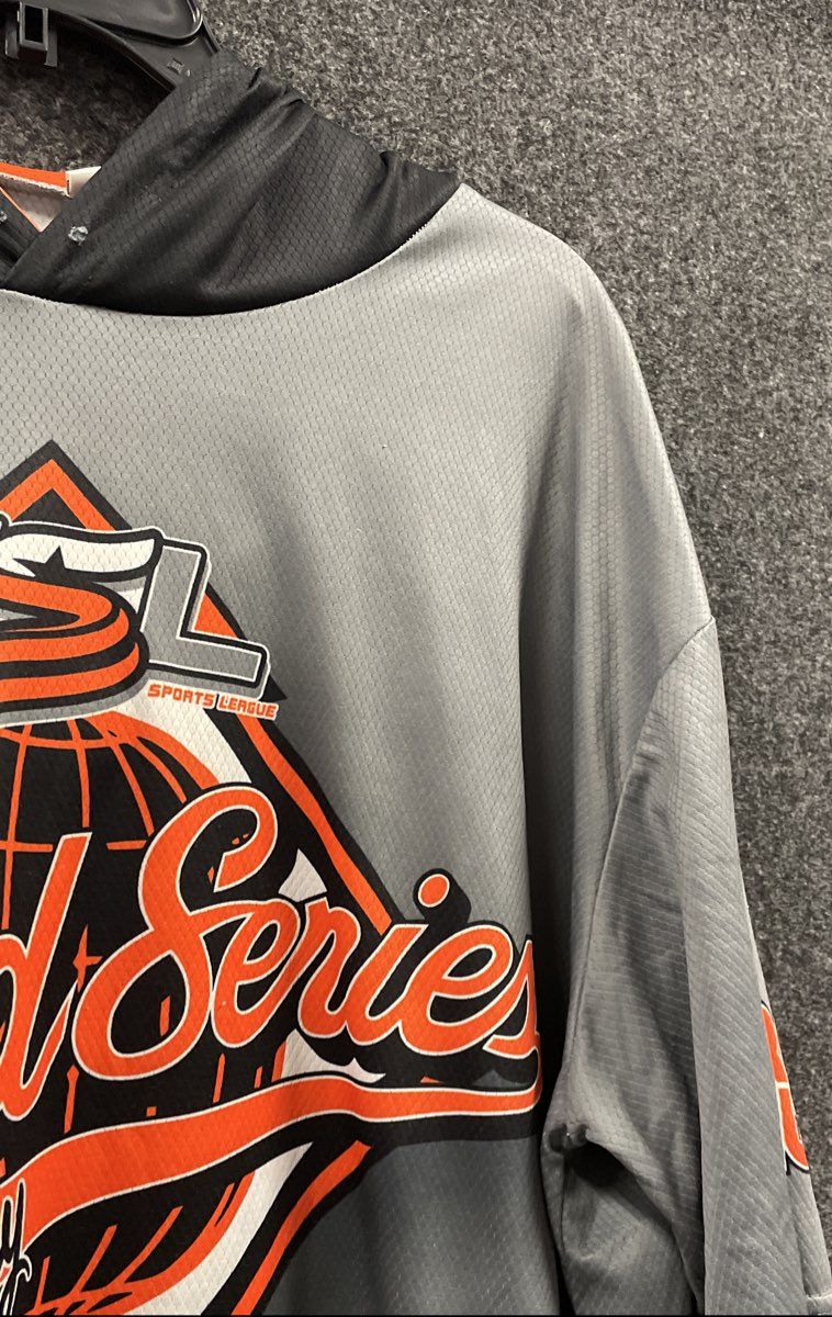 GSL Global Sports League Men's 2022 World Series SS Hoodie Gray Graphic Sz 2XL