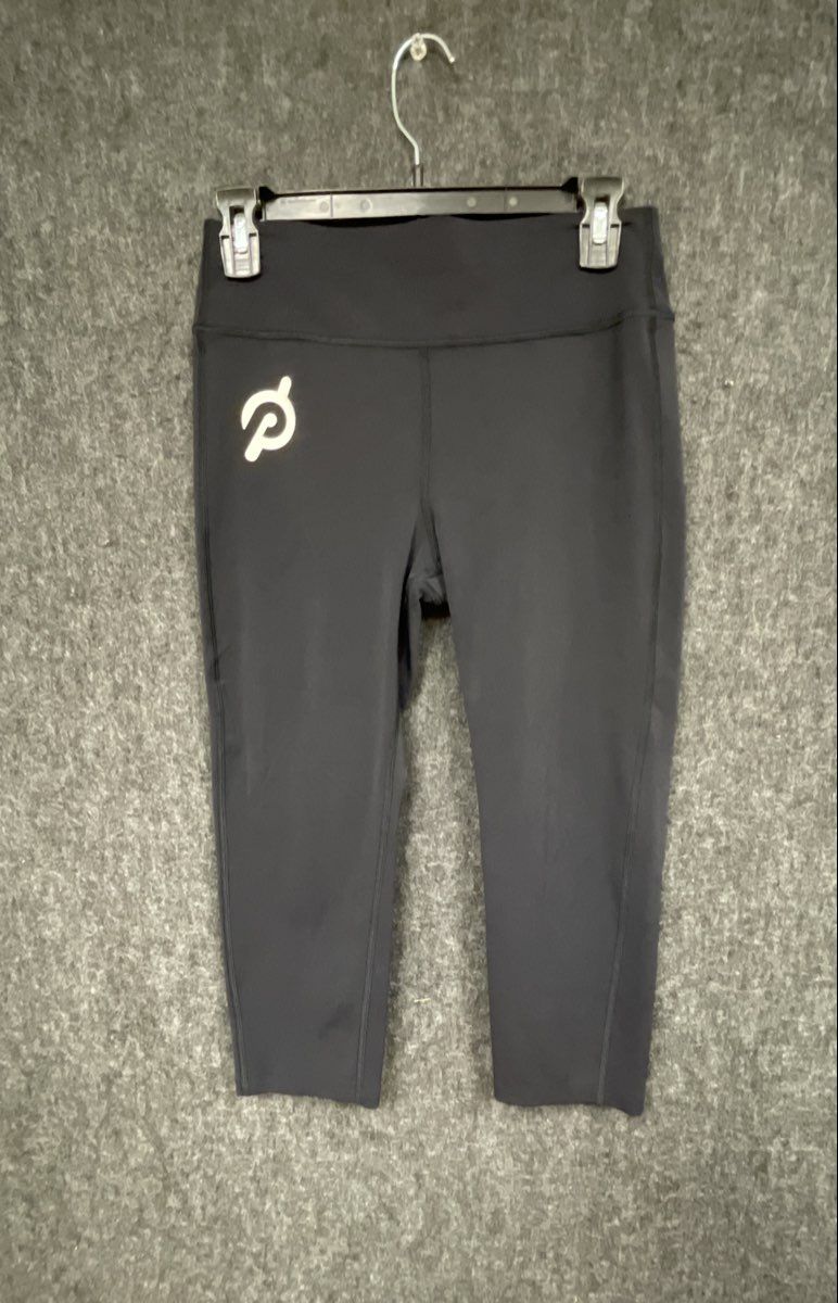Peloton Women's Black High Waisted Cropped Leggings Capris Yoga Pants Sz M