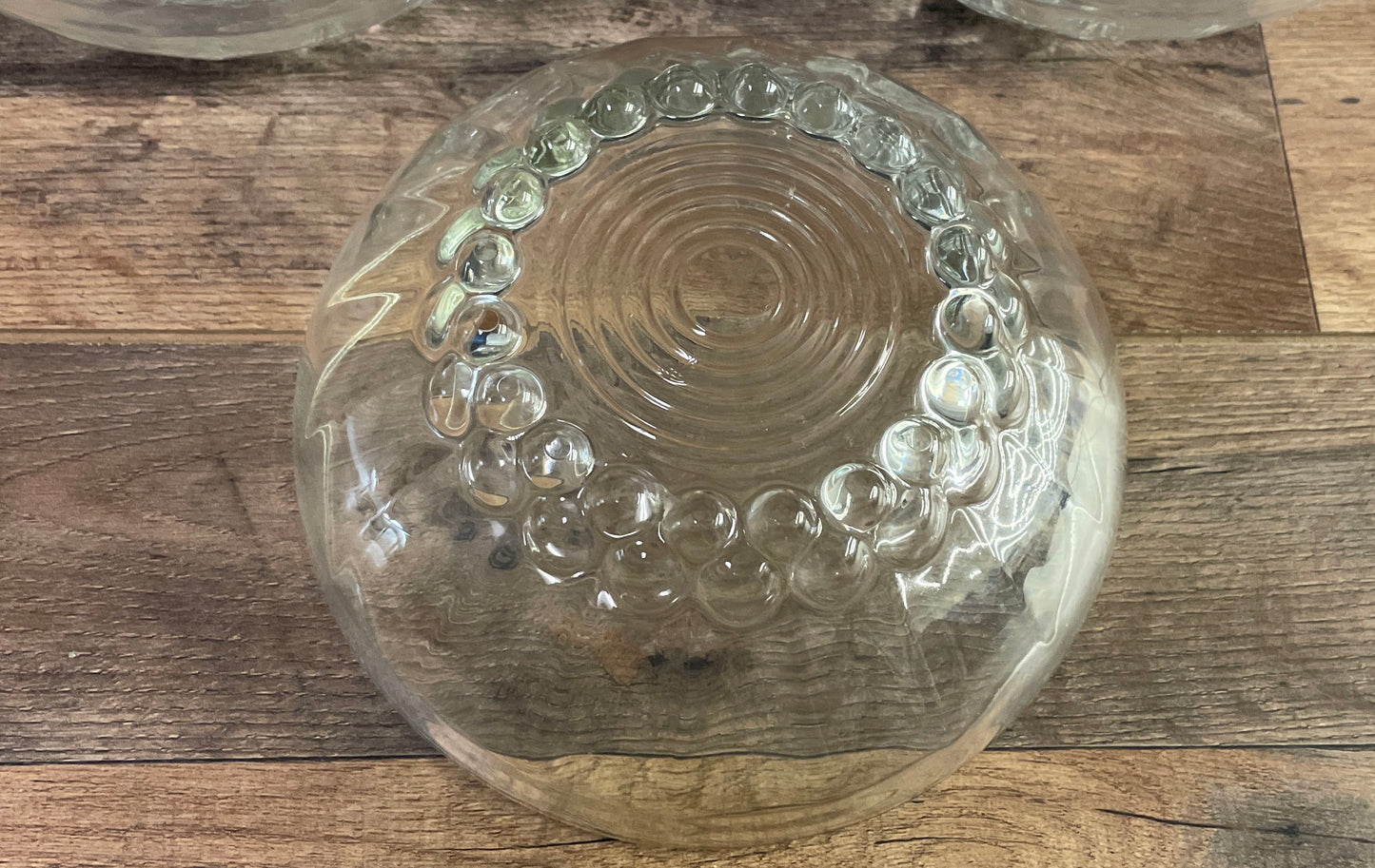Pressed Glass Bubble Bottom Dessert Bowls 6 Piece Set Clear Vintage