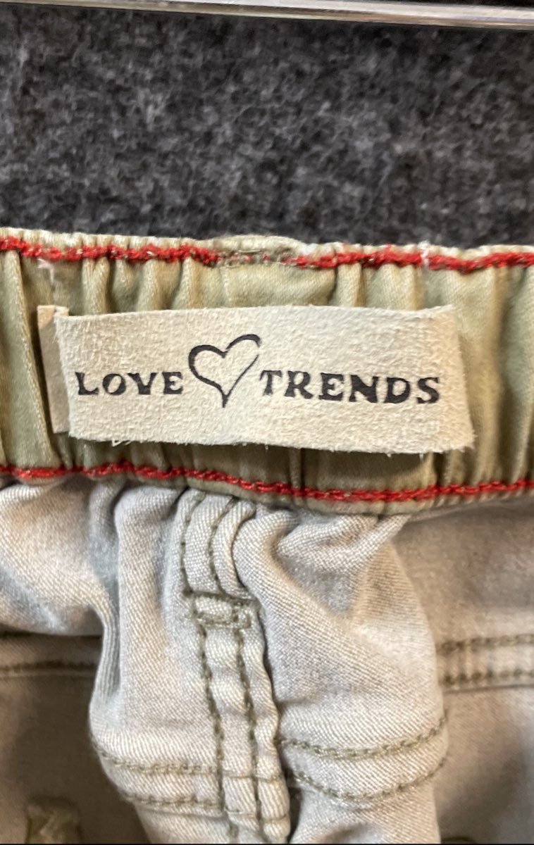 Love Trends Girls Sage Green Front Seam Stretch Cuffed Pants Size 3