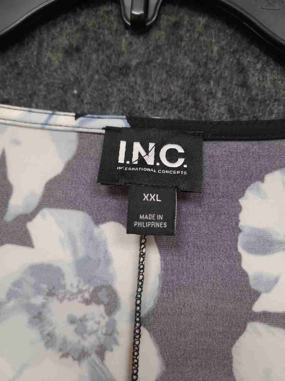 INC International Concepts Women's Floral Wrap Front Long Sleeve Top XXL NWT