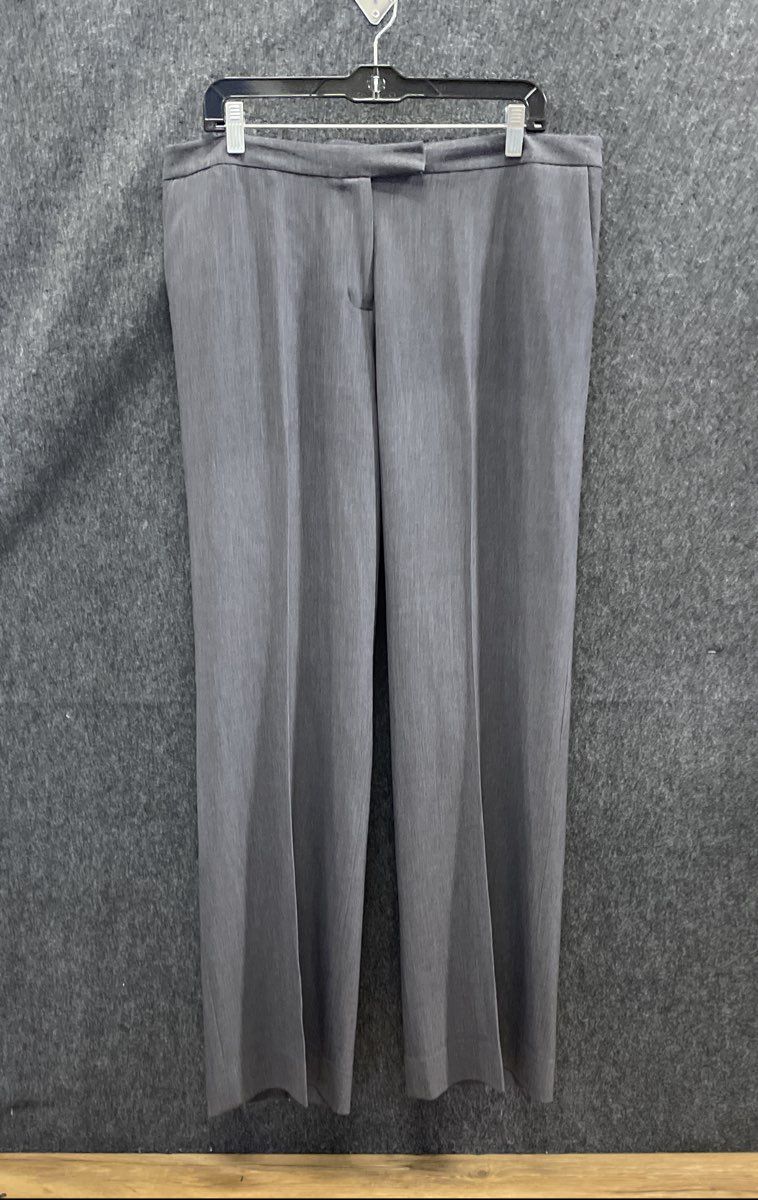 Calvin Klein Women's Grey Wide Leg Stretch Flat Front Dress Pants Sz 14