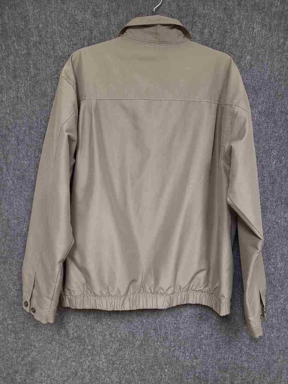 Chaps Men's Full Zip Harrington Jacket Tan Olive Plaid Lined Sz L