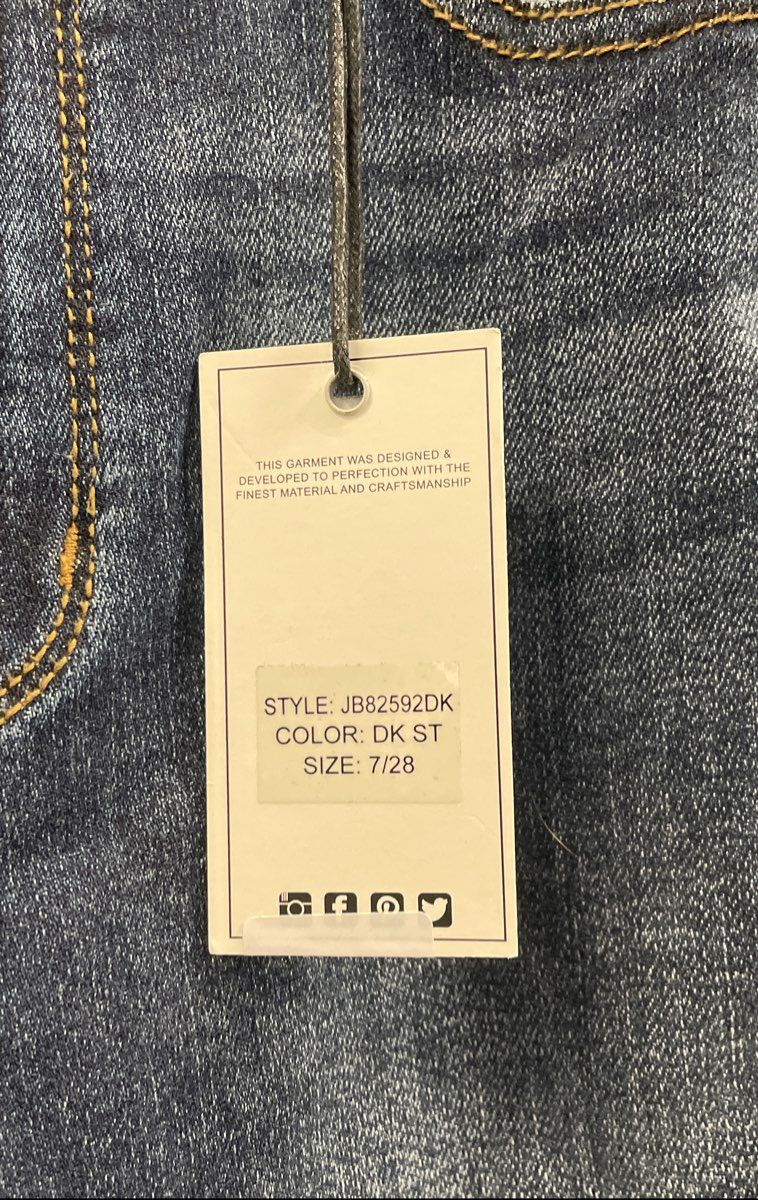 Judy Blue Women's High Waist Straight Fit Distressed Raw Hem Blue Jeans NWT 7/28