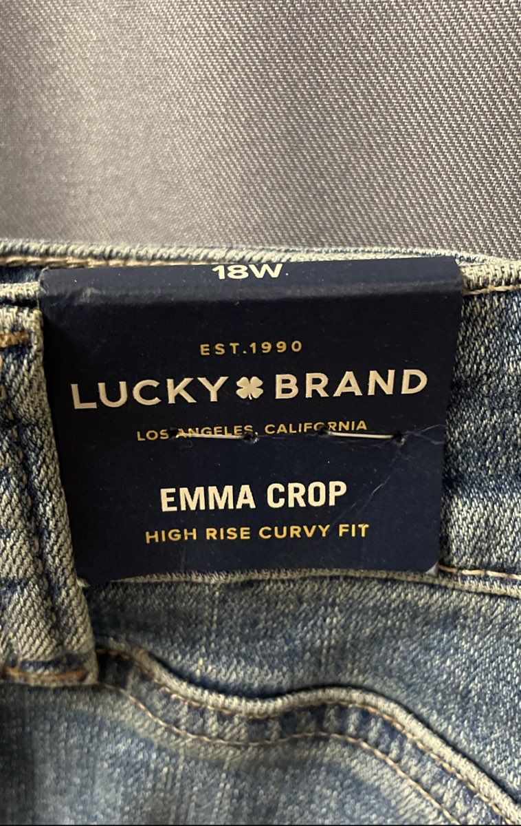 Lucky Brand Women's Emma Crop Jeans Blue High Rise Curvy Fit NWT Size 18W