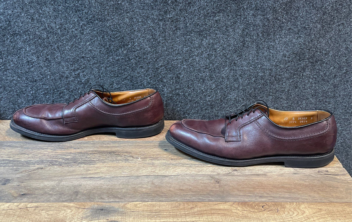 Allen Edmonds Wilbert Burgundy Leather Split Toe Derby Shoes Men's Size 13 A