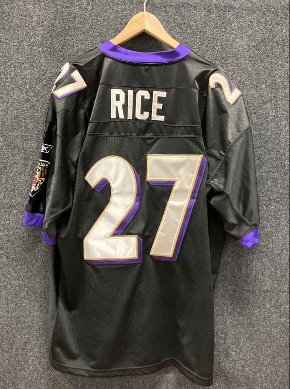 Reebok Men's Baltimore Ravens Ray Rice #27 NFL Onfield Jersey Black Sz 54