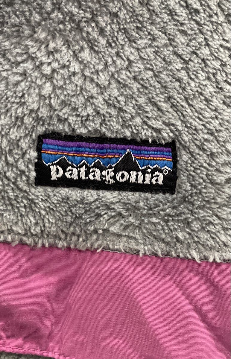 Patagonia Women's Re-Tool Snap-T Grey Pink Polartec Fleece Pullover Sz M