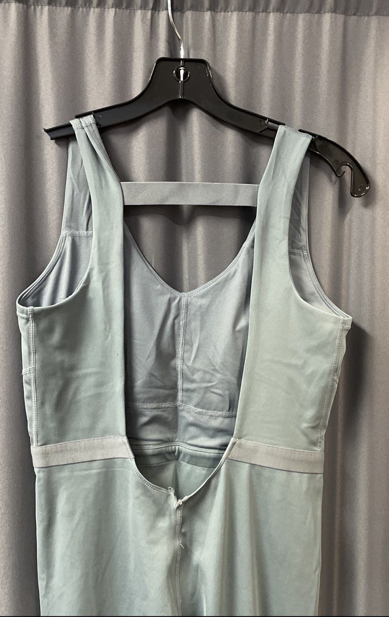 Fabletics Women's Blue V-Neck Open Back Active Jumpsuit One-Piece Sz M NWT