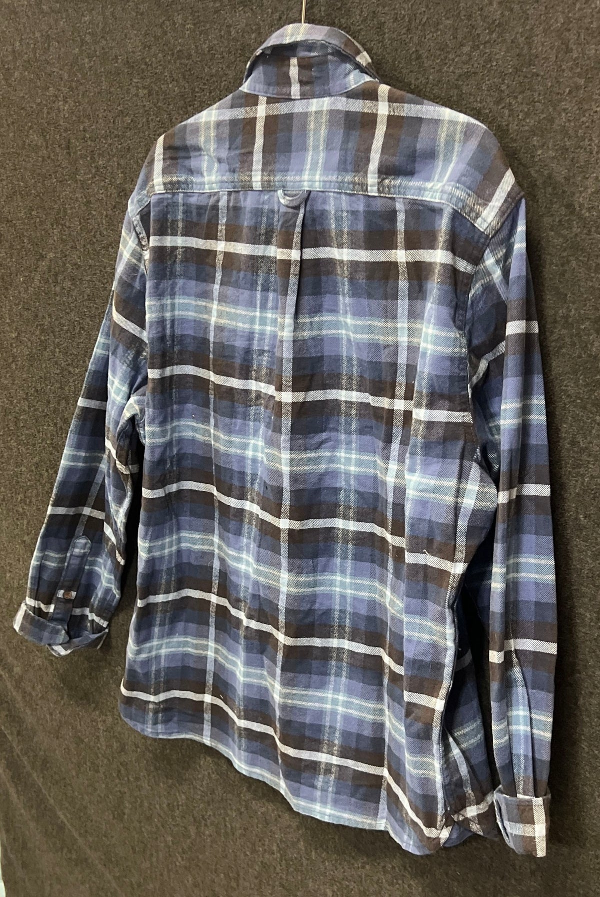 Jachs Men's Blue Plaid Heritage Flannel Long Sleeve Button Up Shirt Size XL