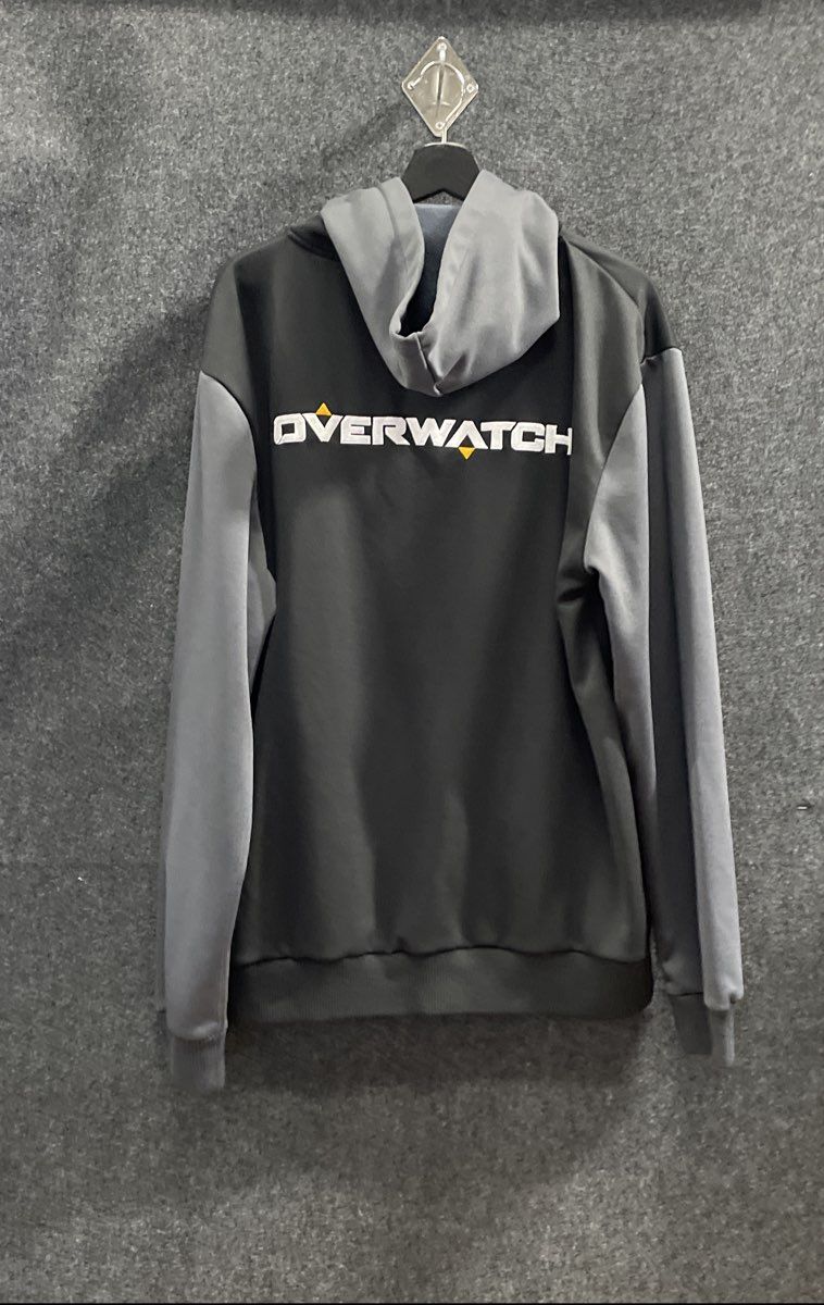 Blizzard Men's Overwatch Snap Front Hooded Jacket Grey Varsity Style Sz 2XL