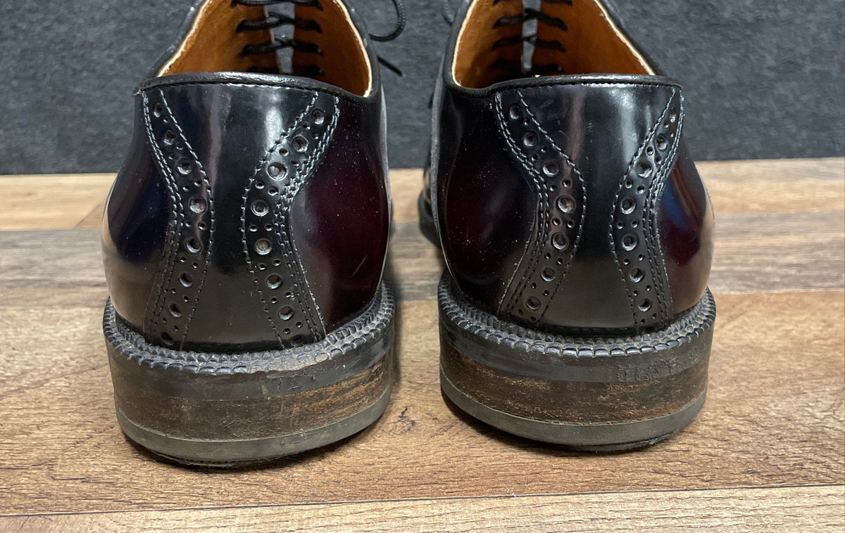 Johnston & Murphy Two-Tone Burgundy Black Saddle Oxford Shoes Size 8.5 W
