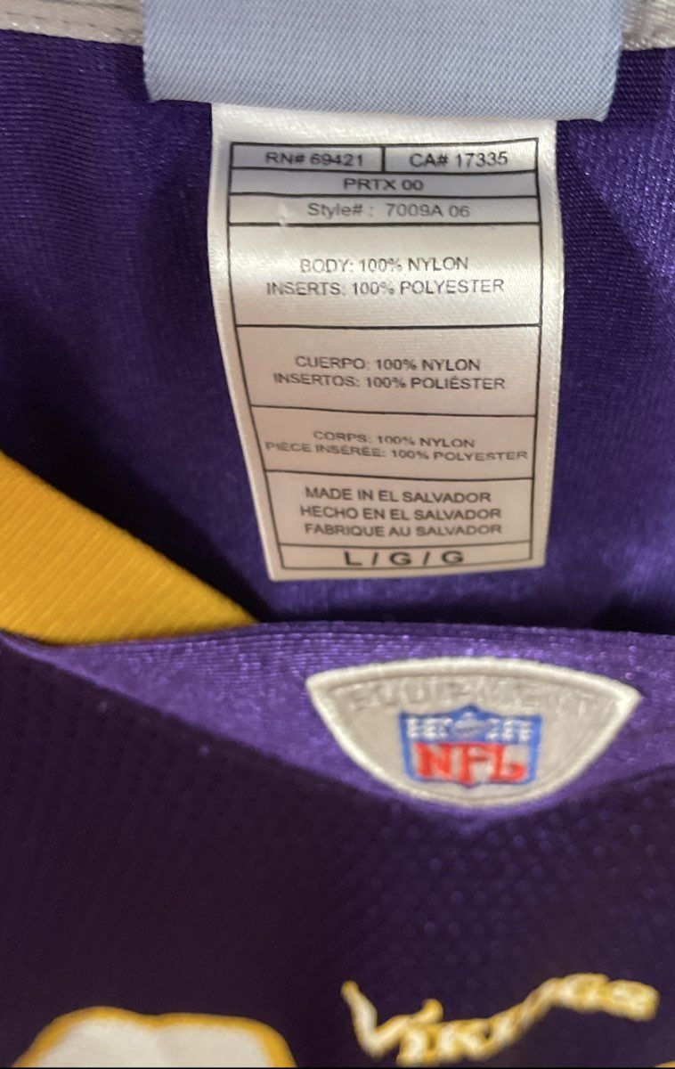 Vintage 2000s Reebok Minnesota Vikings Brad Johnson 14 Jersey Sz L