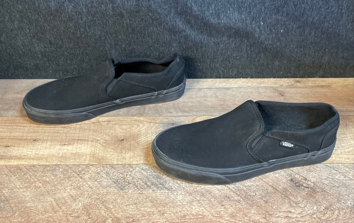 Vans Classic Slip-On Black Canvas Sneakers Women's Size 9