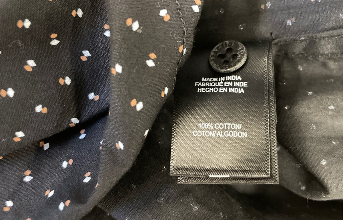 Reaction Kenneth Cole Men's Black Geometric Print Short Sleeve Shirt Sz 2X NWT
