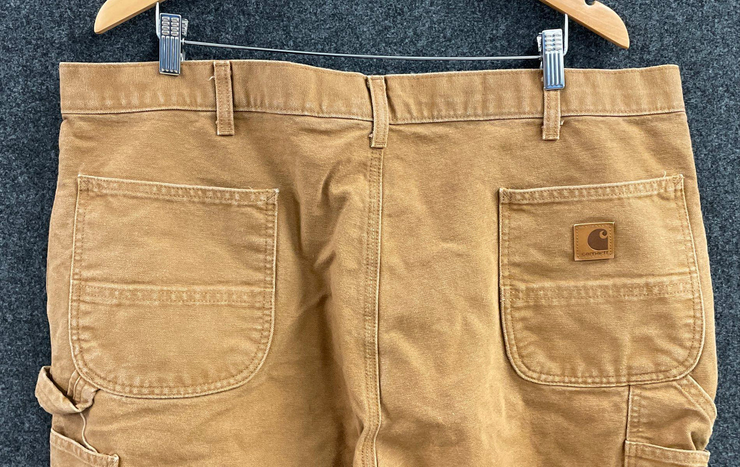 Carhartt Men's Brown Washed Duck Work Dungaree Carpenter Pants Heavyweight