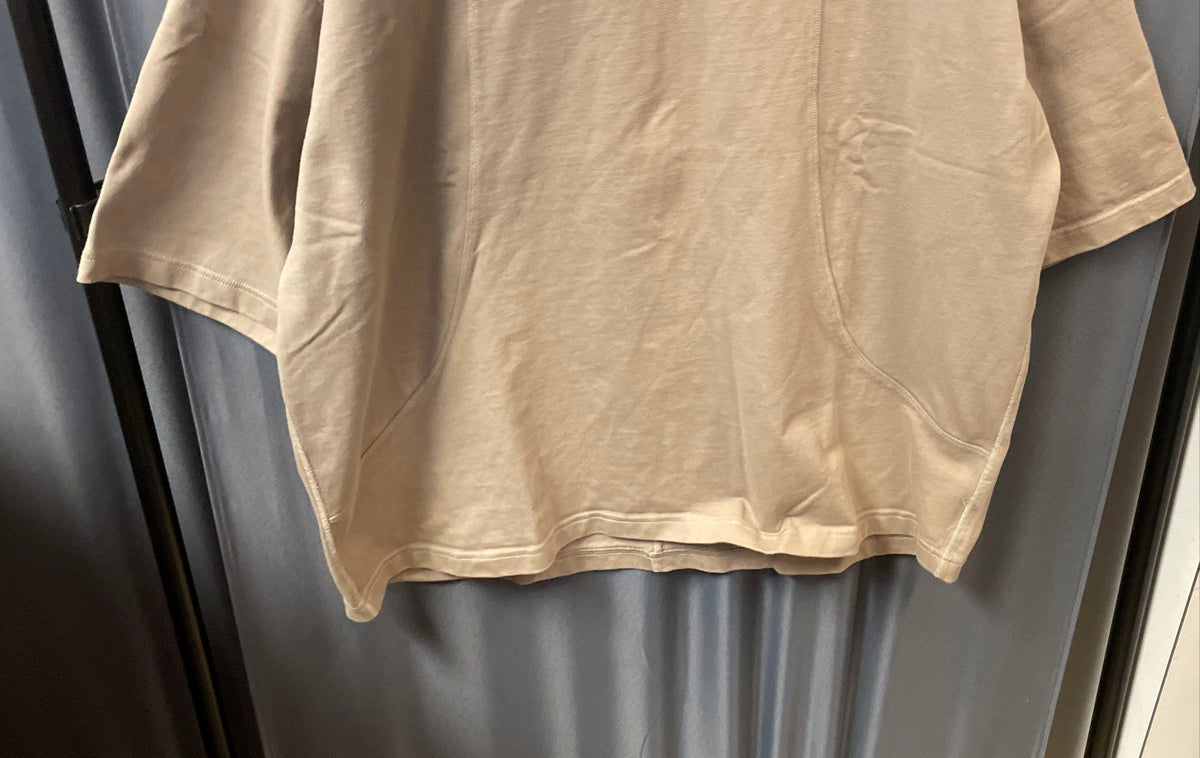 Gymshark Men's Beige Heavyweight Lifting Top Short Sleeve Boxy Sz XXL New