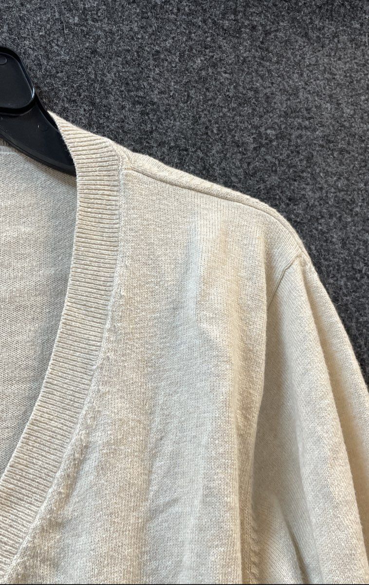 Eddie Bauer Women's Cream Cotton Cashmere V-Neck Sweater Sz XXL