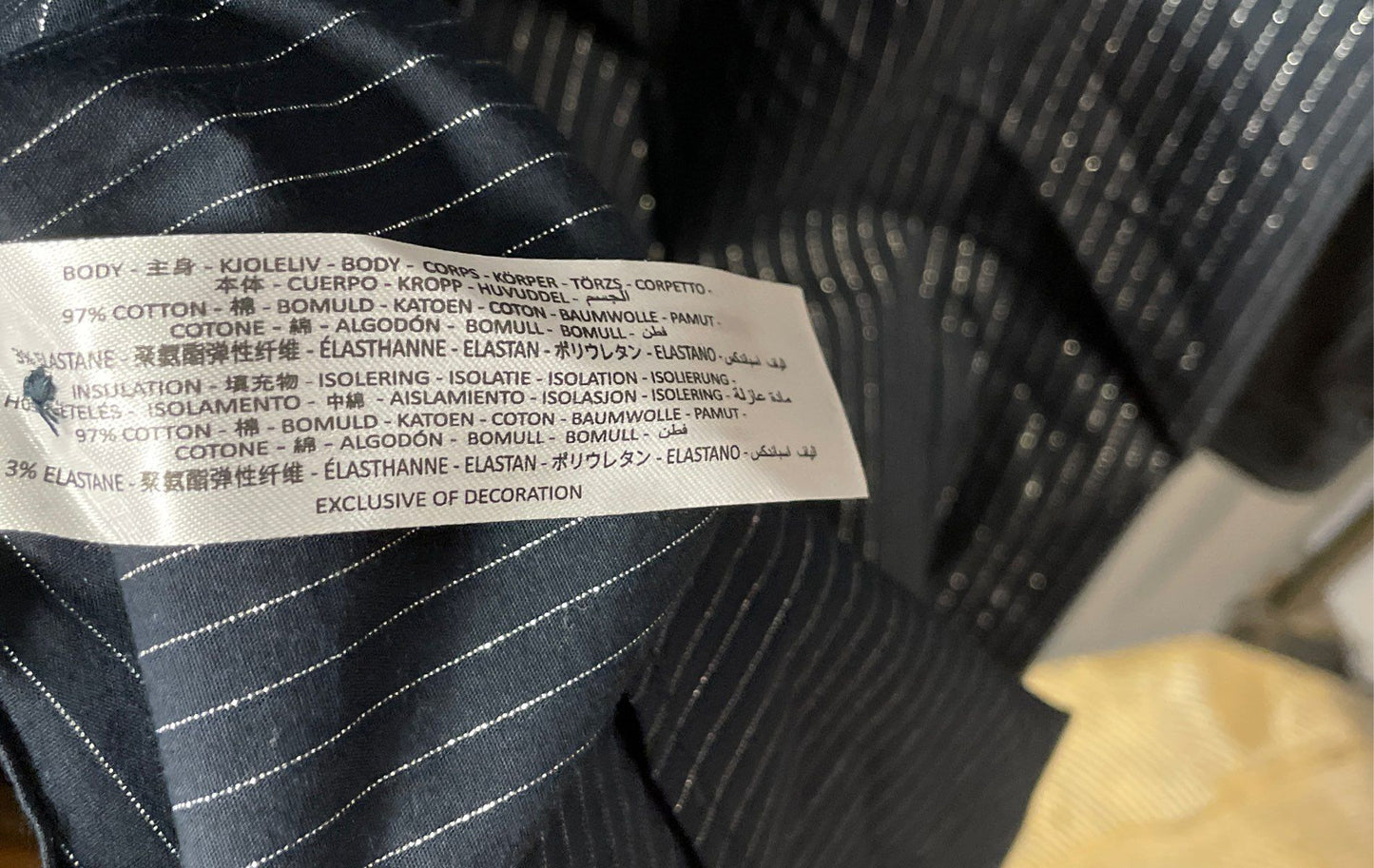 Ariat Women's Kirby Stretch LS Shirt Navy Blue Silver Pinstripe Sz L