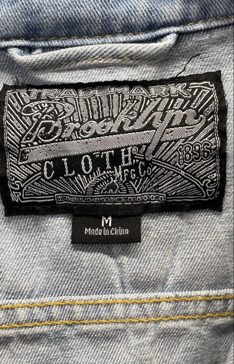 Trademark Brooklyn Cloth Men's Blue Graphic Doodle Denim Trucker Jacket Sz M