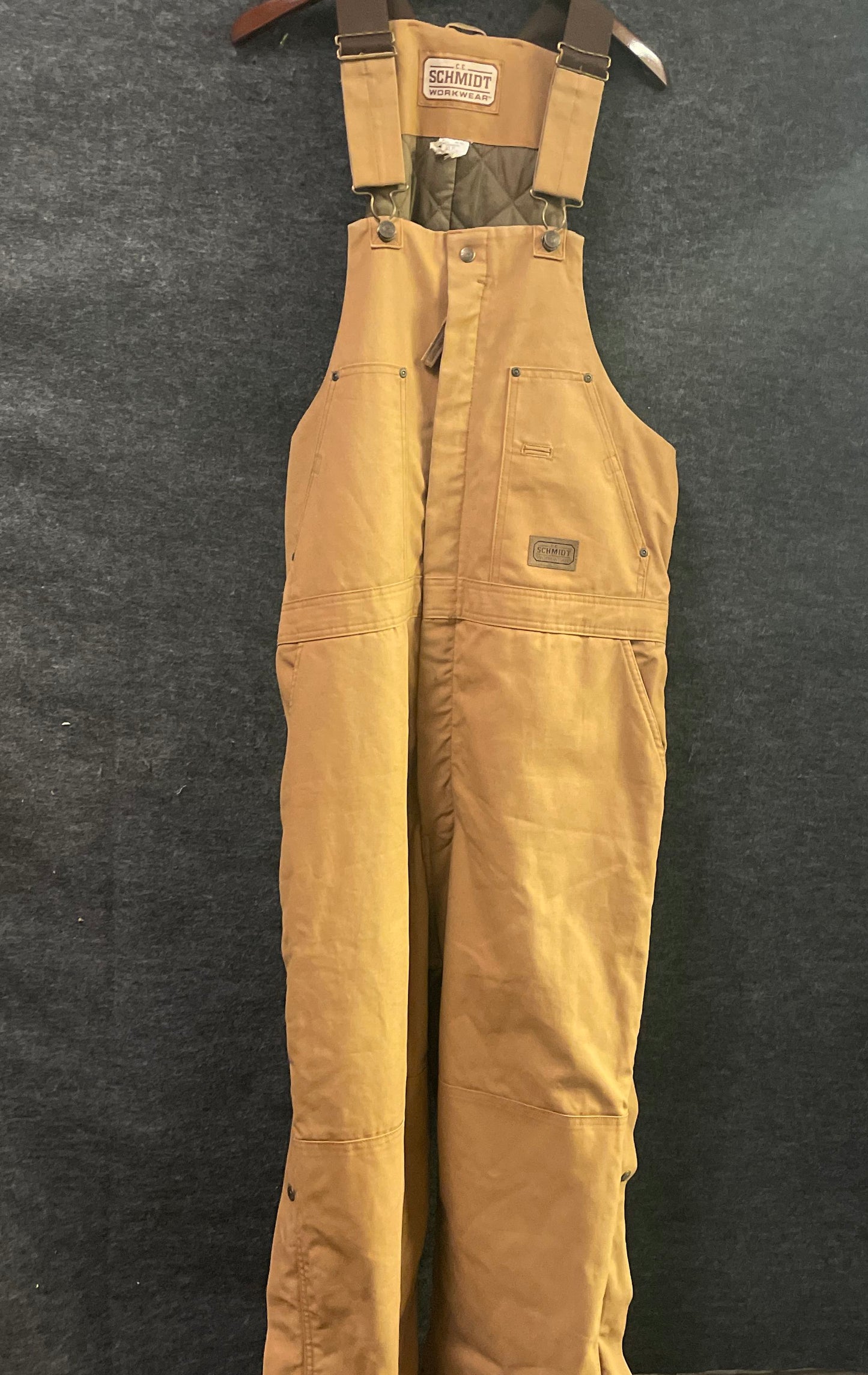 C.E. Schmidt Men's Tan Insulated Quilted Duck Canvas Bib Coveralls Sz XLT