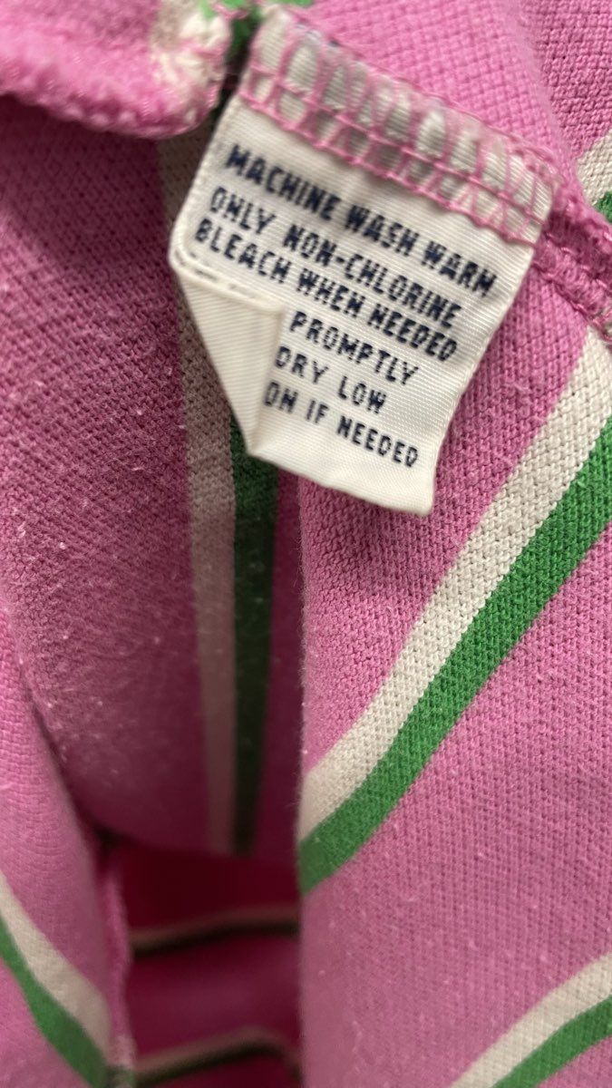 Vintage 90s Polo Ralph Lauren Men's Pink Striped Short Sleeve Polo Shirt Sz L
