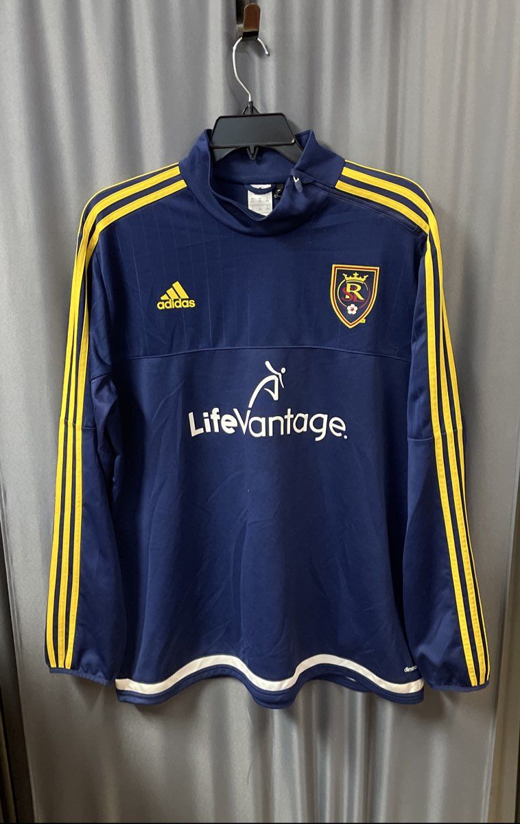 Adidas Men's Real Salt Lake MLS Blue Climacool Pullover Training Top Sz 2XL
