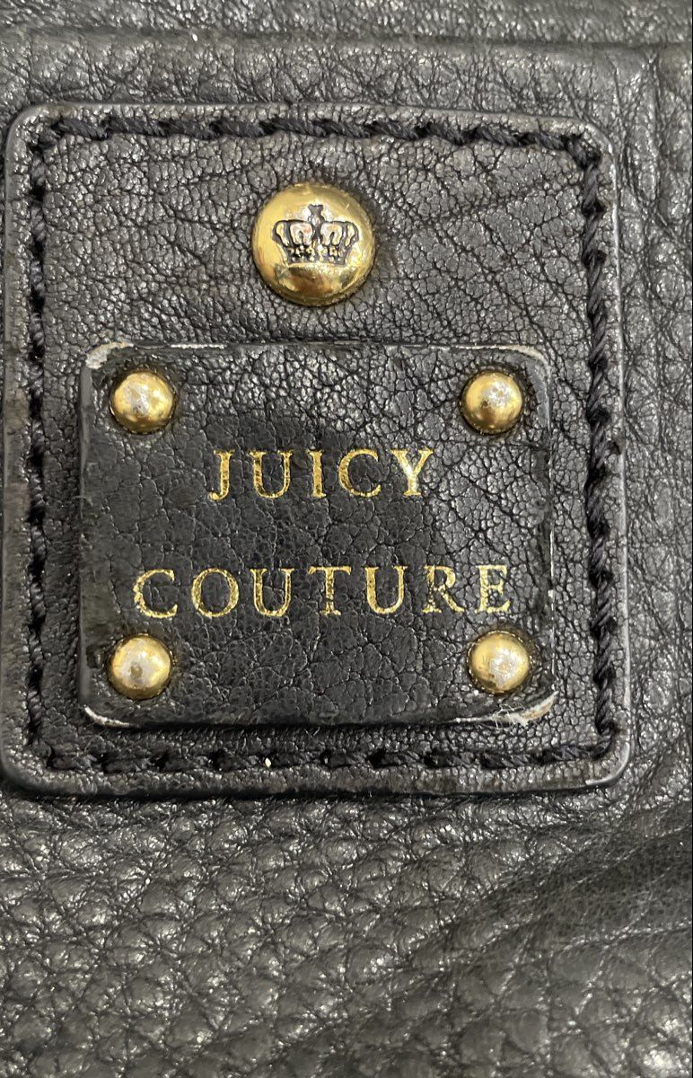 Juicy Couture Black Leather Small Crossbody Bag Gold Chain Strap
