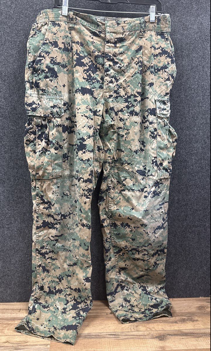 USMC Military Issue Men's MCCUU Combat Trousers MARPAT Woodland Camo Sz L Reg