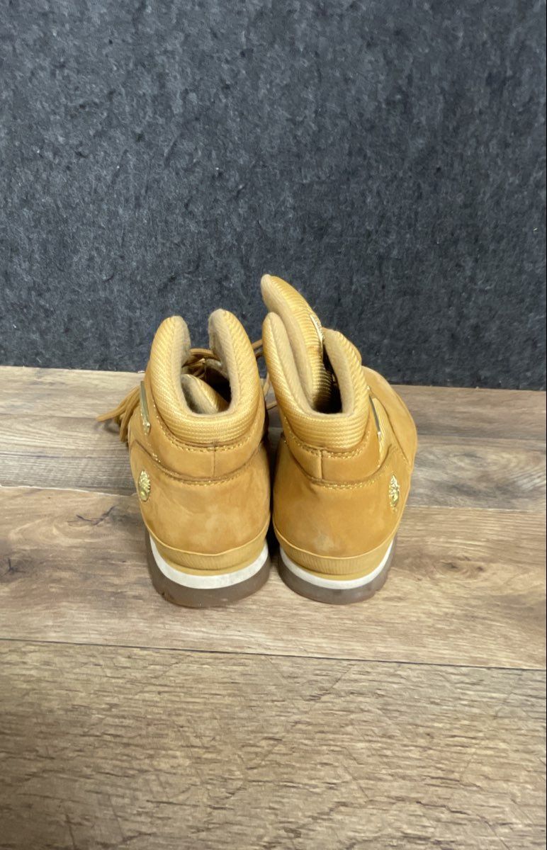 Timberland Euro Hiker Wheat Leather Fabric Mid Boots Size 5