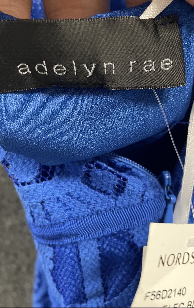 Adelyn Rae Women's Electric Blue Lace Sleeveless Fit & Flare Dress Sz XS NWT