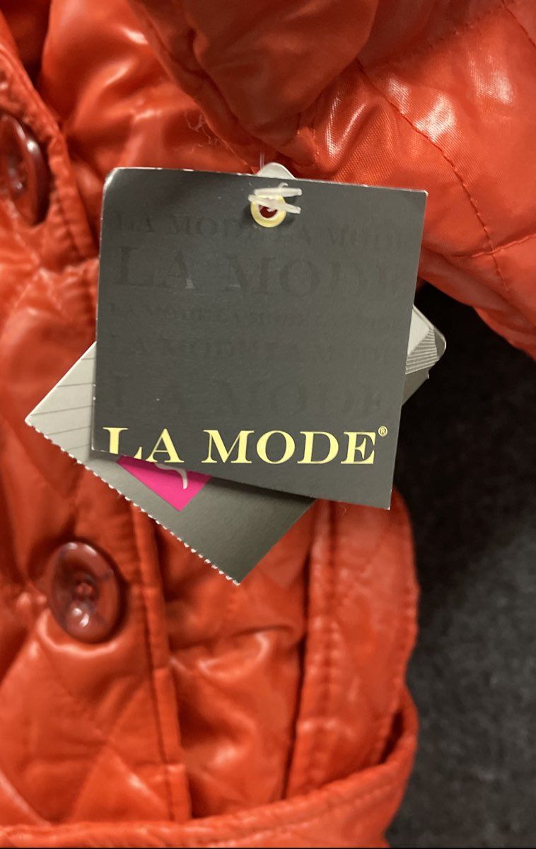 La Mode Plus Women's Shedron Quilted Dbl Breasted Belted Jacket Sz 42 NWT