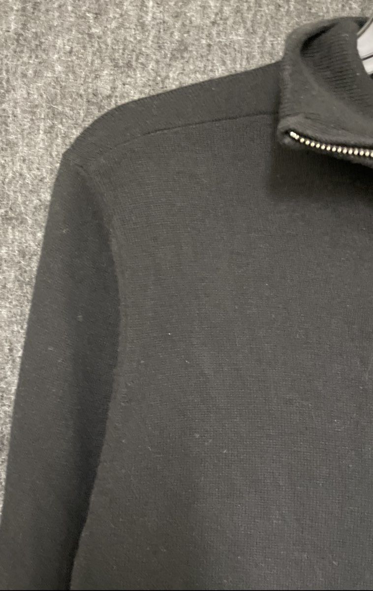 Tory Burch Women's Black Cotton Cashmere 1/4 Zip Mock Neck Sweater Sz L